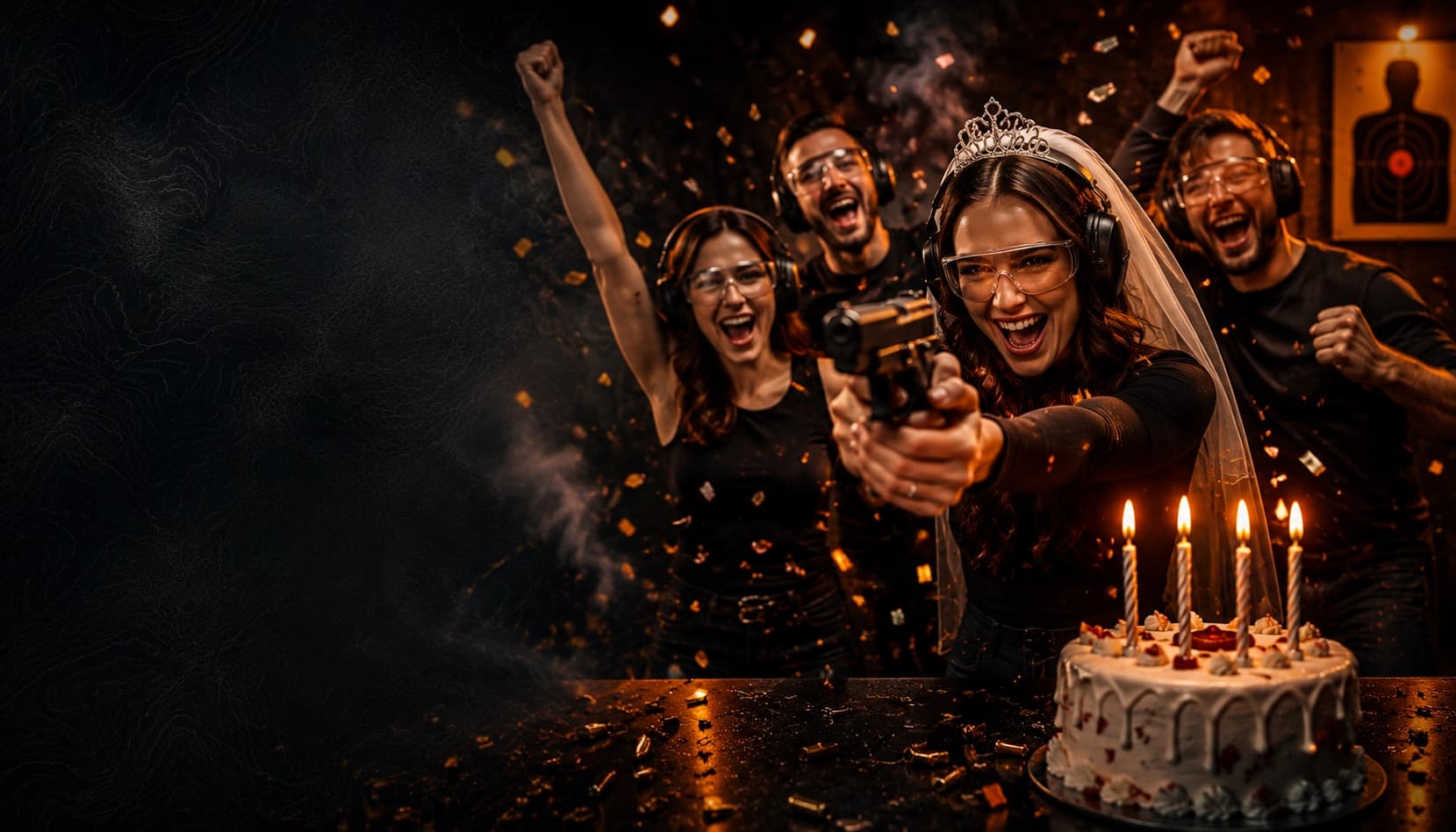 A custom bachelorette party at the shooting range